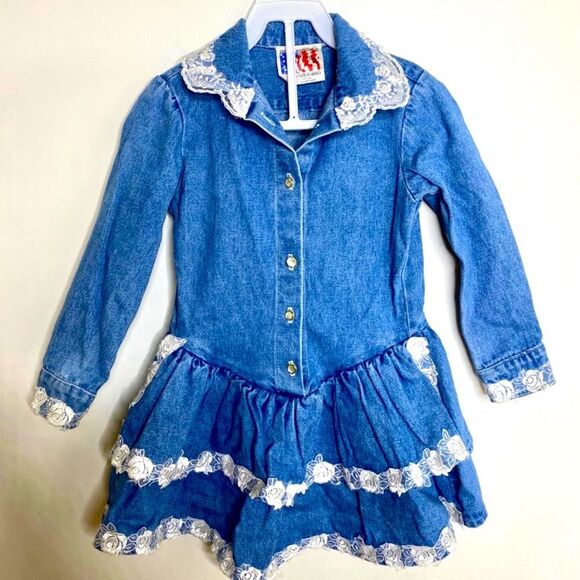 Vintage 1990s Above the Clouds Denim Western Dress